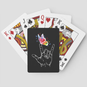Baraja De Cartas Te Amo El Autismo De La Mariposa Del Lenguaje De R
