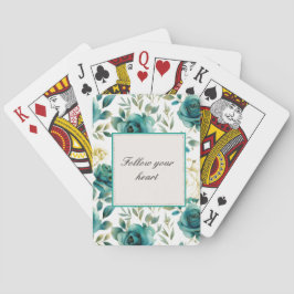 Baraja De Cartas Té de boda floral de rosa crema azul romántico