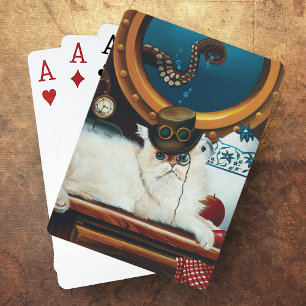 Baraja De Cartas Té de gato submarino Steampunk