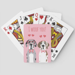 Baraja De Cartas Te Ladro Gran Danés Rosado Rojo