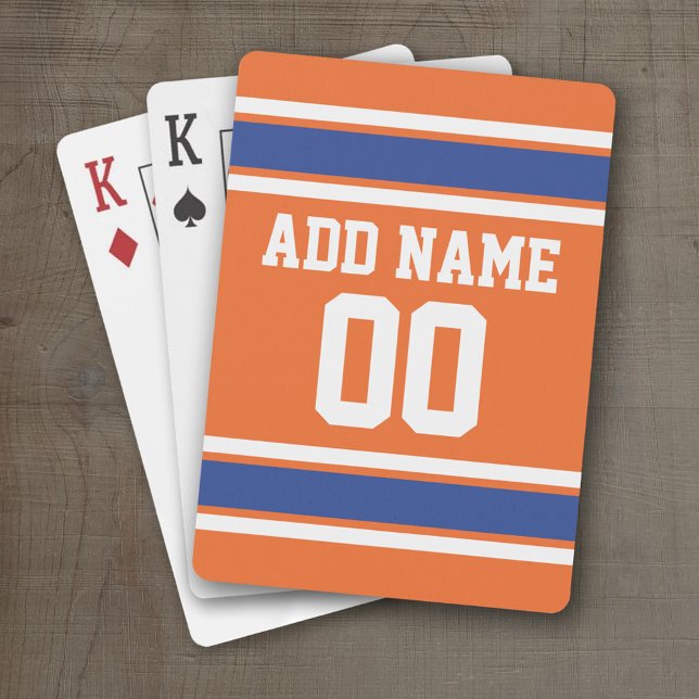 Baraja De Cartas Team Jersey con nombre y número personalizados (Personalized Playing Cards - Sports Jersey Design)