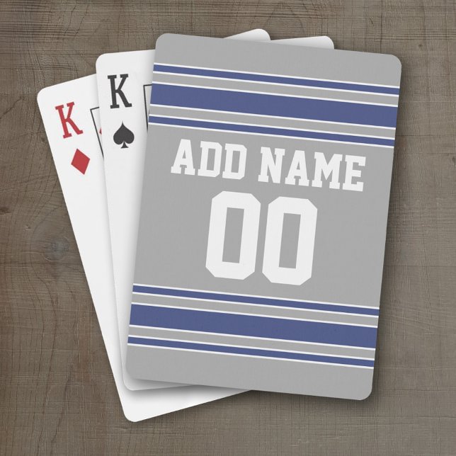 Baraja De Cartas Team Jersey con nombre y número personalizados (Personalized Playing Cards - Sports Jersey Design)