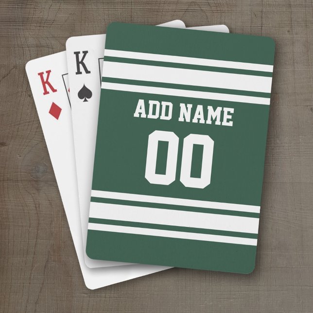Baraja De Cartas Team Jersey con nombre y número personalizados (Personalized Playing Cards - Sporty Stripes)