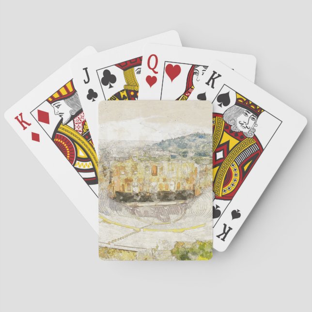 Baraja De Cartas Teatro antiguo de Atenas, Grecia (Reverso)