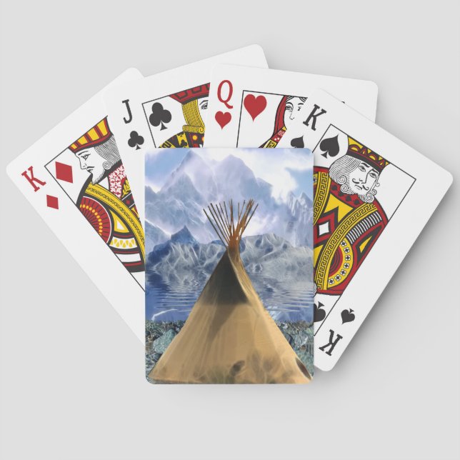 Baraja De Cartas Tee-Pee Tipi indígena nativo americano (Reverso)
