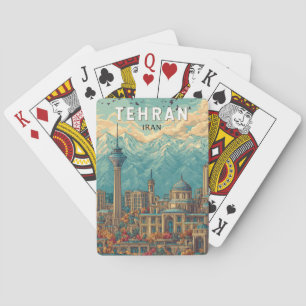 Baraja De Cartas Teherán Irán Ilustracion Viaje de arte