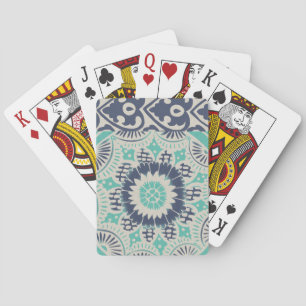 Baraja De Cartas Teja azul III del batik