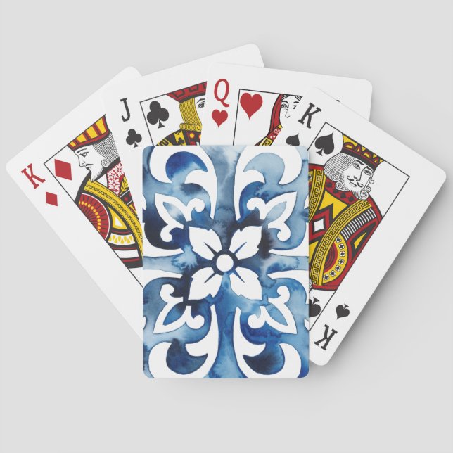 Baraja De Cartas Teja II del cobalto (Reverso)