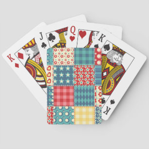 Baraja De Cartas Tejido vintage: patrón de fondo de mosaico.