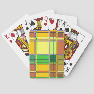 Baraja De Cartas Tela Colorida Caribeña Madras Tartán