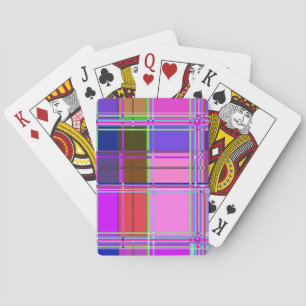 Baraja De Cartas Tela de cuadros rosa Patrón de tela de Madras