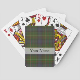 Baraja De Cartas Tela escocesa de tartán verde