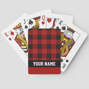 Baraja De Cartas Tela escocesa roja personalizada del control del
