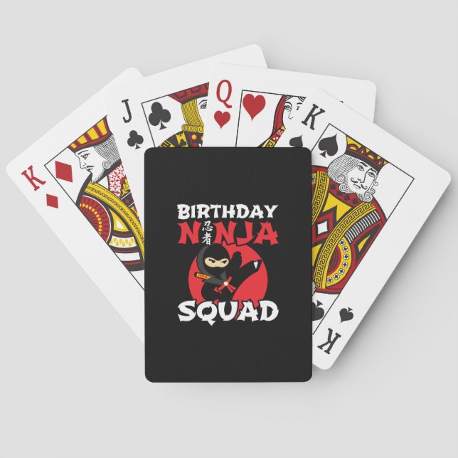Baraja De Cartas Tema de la fiesta de cumpleaños Ninja - Escuadrón  (Reverso)