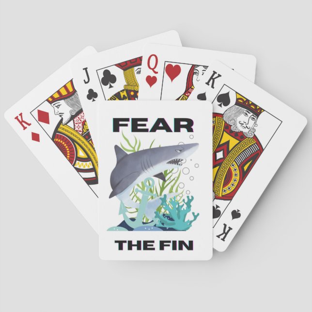 Baraja De Cartas temer al tiburón aleta (Reverso)