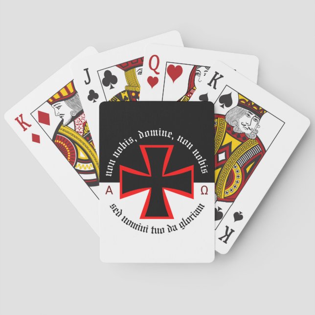 Baraja De Cartas Templar Alfa-Omega No Nobis Domine (Reverso)
