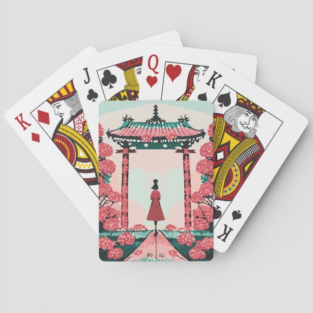 Baraja De Cartas Templo japonés (Reverso)