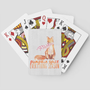 Baraja De Cartas Temporada de Especias de Calabaza Zorro Sentado  