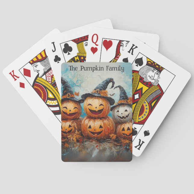 Baraja De Cartas Temporada de otoño de la familia de calabazas (Reverso)