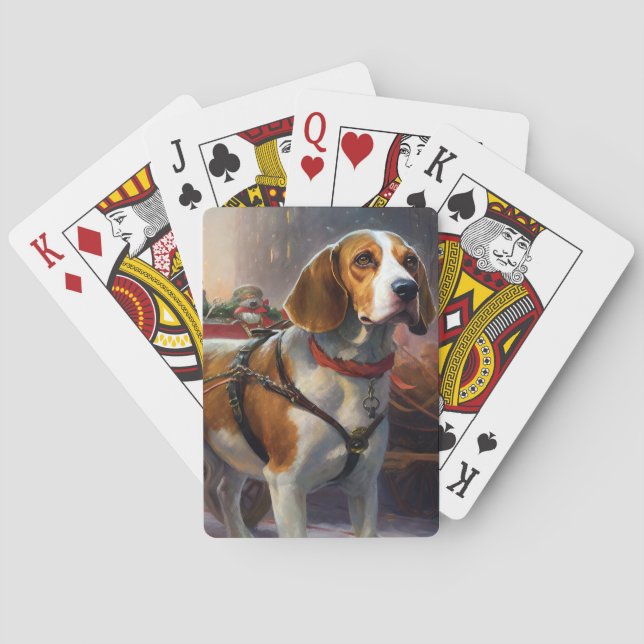 Baraja De Cartas Temporada festiva de los Navidades Beagle (Reverso)