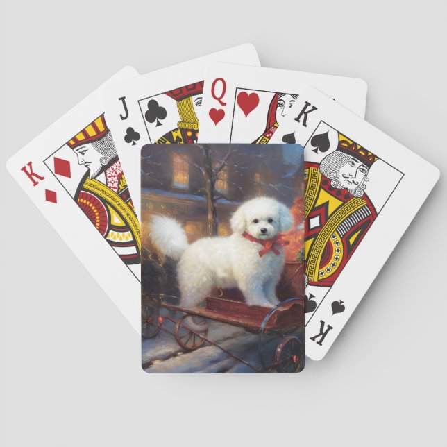 Baraja De Cartas Temporada festiva de los Navidades Bichon Frise (Reverso)
