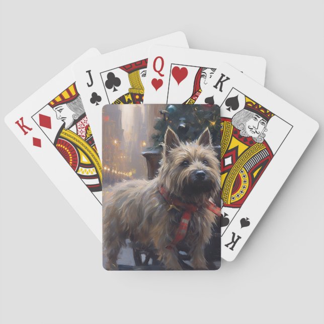 Baraja De Cartas Temporada festiva de los Navidades Cairn Terrier (Reverso)
