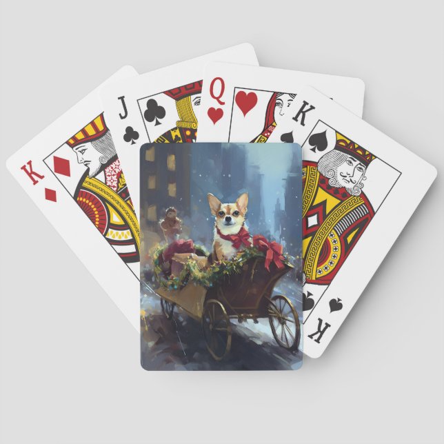 Baraja De Cartas temporada festiva de los Navidades chihuahua (Reverso)