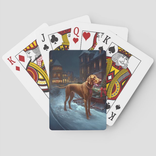 Baraja De Cartas Temporada festiva de Navidades Vizsla (Reverso)