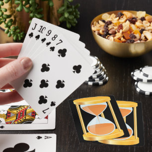 Baraja De Cartas Temporizador de reloj de arena de hora dorada