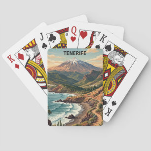 Baraja De Cartas Tenerife Viajes Retro Vintage Monte Teide y Playa