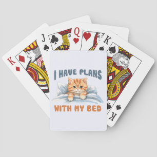 Baraja De Cartas Tengo planes con mi cama - un Naranja acogedor