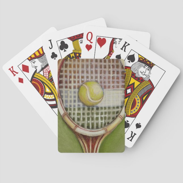Baraja De Cartas Tenis Racket con bolas en pista (Reverso)