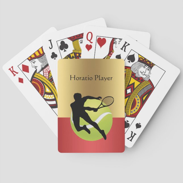 Baraja De Cartas Tennis Player Silhouette2 and Ball Personalize (Reverso)