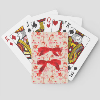 Baraja De Cartas Terciopelo Rojo Bow Chintz Carros De Juego