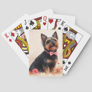 Baraja De Cartas Terrier australiano con Rosas - El día de San Vale