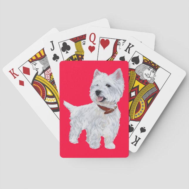 Baraja De Cartas Terrier Blanco de las Tierras Altas del Oeste (Reverso)