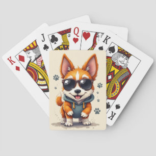 Baraja De Cartas Terrier de alambre Fox divertido perro Kawaii