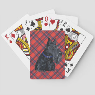 Baraja De Cartas Terrier Escocés con Cuello Azul