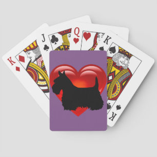 Baraja De Cartas Terrier escocés negro/blanco corazón/coroa/lazo ro