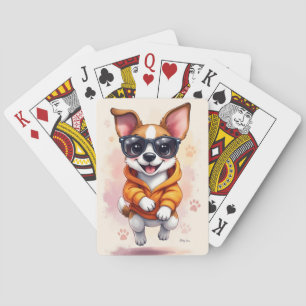 Baraja De Cartas Terrier Jack Russell divertido perro Kawaii