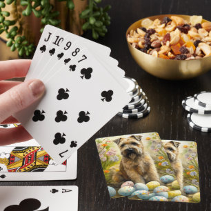 Baraja De Cartas Terrier Trigo con Huevos de Pascua Fiesta 