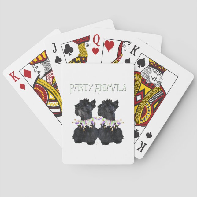 Baraja De Cartas Terriers Escoceses Animal de Fiesta (Reverso)