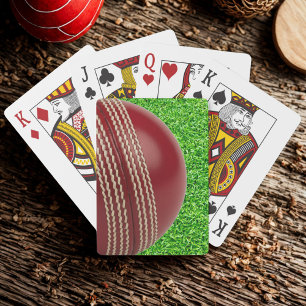 Baraja De Cartas Test Match Red Cricket Ball con texto Personalizad
