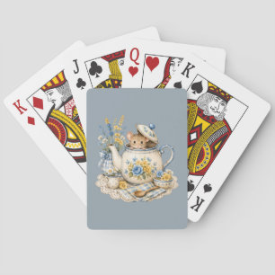 Baraja De Cartas Tetera de ratón caprichosa Cottagecore Bloom