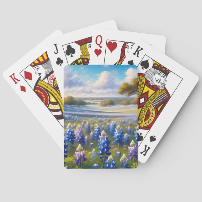Baraja De Cartas Texas Bluebonnet Meadow Landscape (Reverso)