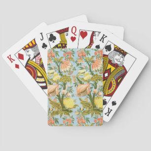 Baraja De Cartas Textil Clásico Barroco Floral Frutas Damask