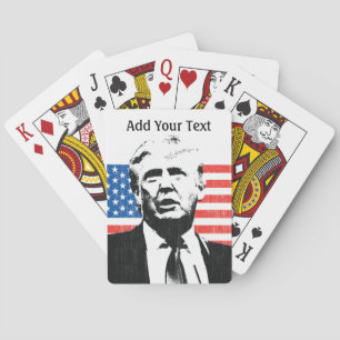 Baraja De Cartas Texto de Donald Trump Personalizado de la bandera