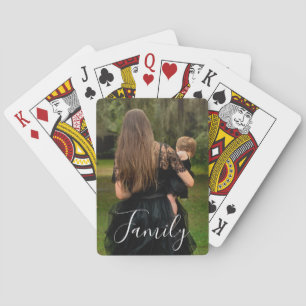 Baraja De Cartas Texto de familia de script personalizado de foto c