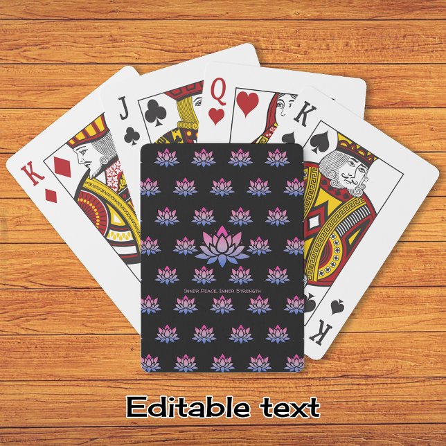 Baraja De Cartas Texto de personalizado rosa azul de flores de Lotu (Subido por el creador)