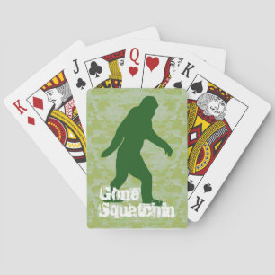 Baraja De Cartas Texto de Squatchin sobre camuflaje verde